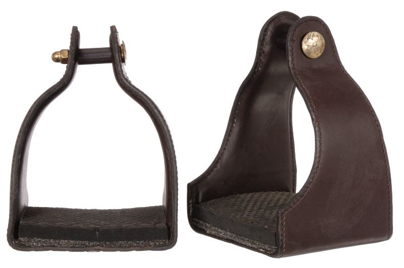 Tough1 Leather Covered Padded Endurance Stirrups