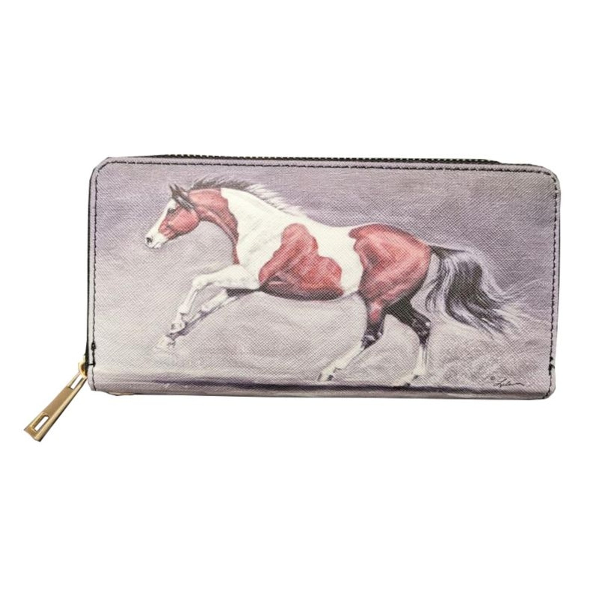Lila Paint Horse Clutch Wallet
