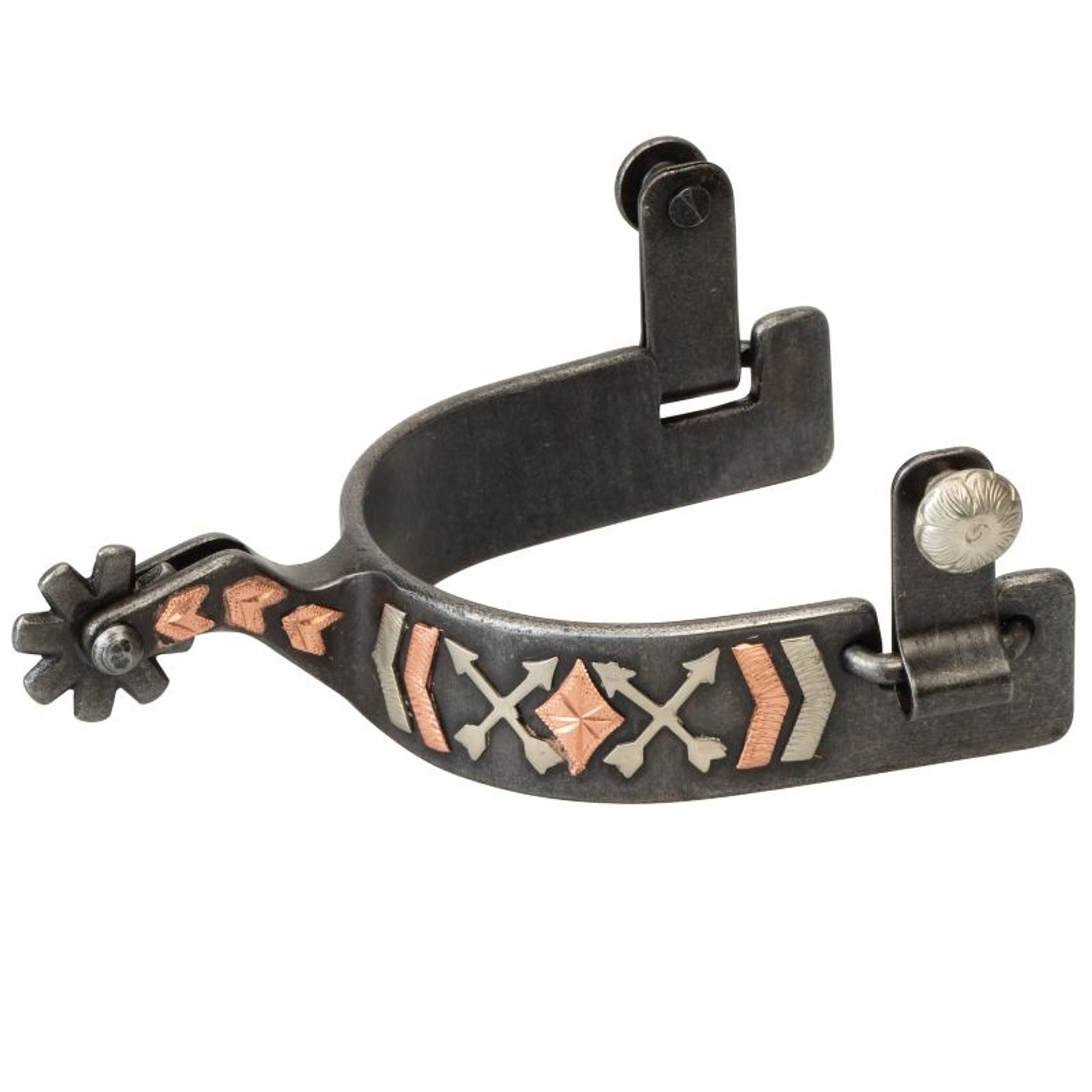 Weaver Leather Mens Black Multi Arrow Cross Spurs