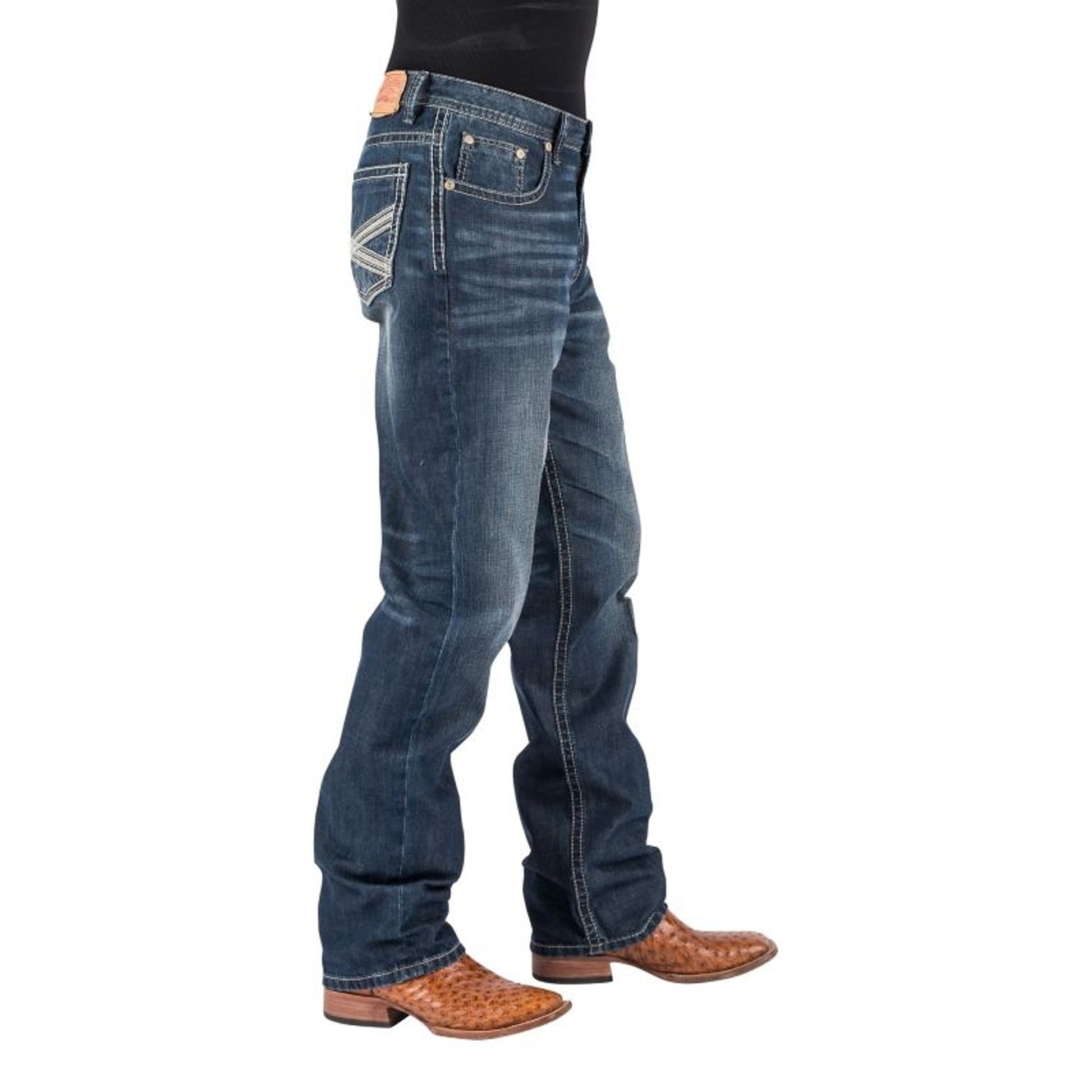 Stetson Mens Two-Tone Embossed X Jeans