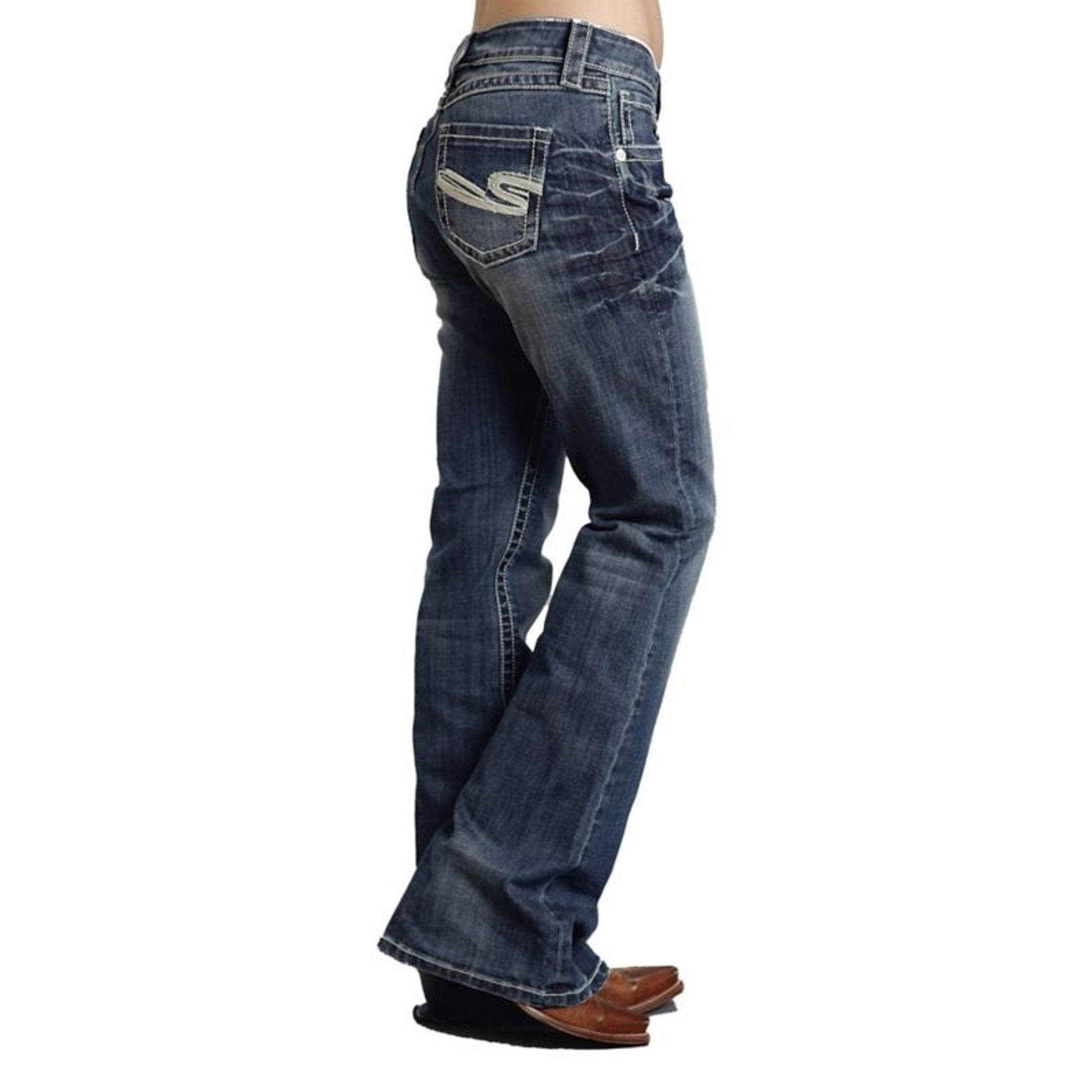 Stetson Ladies Heavy White S Pkt Jeans
