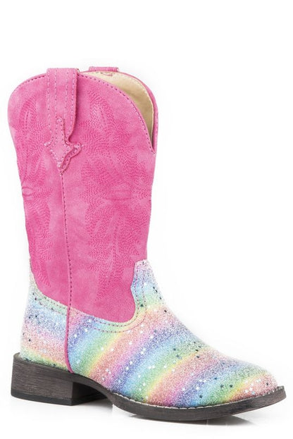 Roper Little Kids Glitter Rainbow Boots