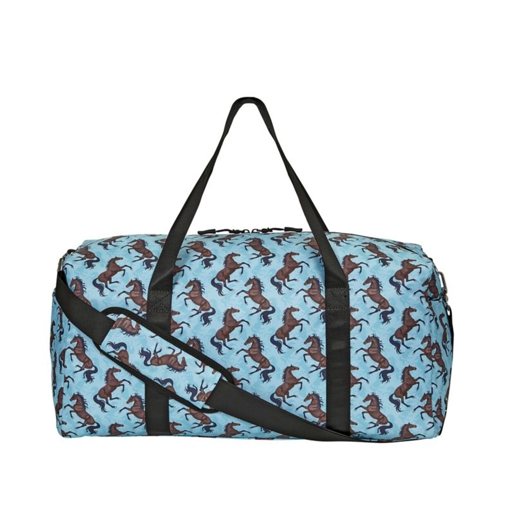 Lila Galloping Bay Horses Duffle Bag