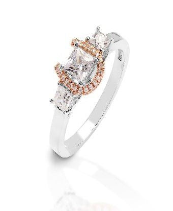Kelly Herd Small Princess Rose Gold 3 Stone Ring
