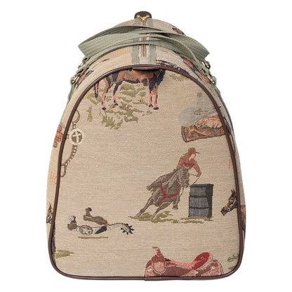 Huntley Western Tapestry Duffle Bag Tan