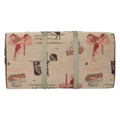 Huntley Western Tapestry Duffle Bag Tan