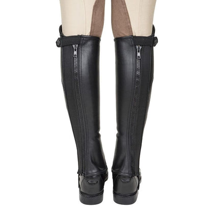 TuffRider Ladies Belmont Blk Leather 1/2Chaps