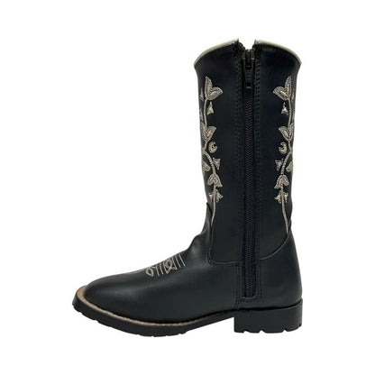 TuffRider Youth Black Floral Western Boots