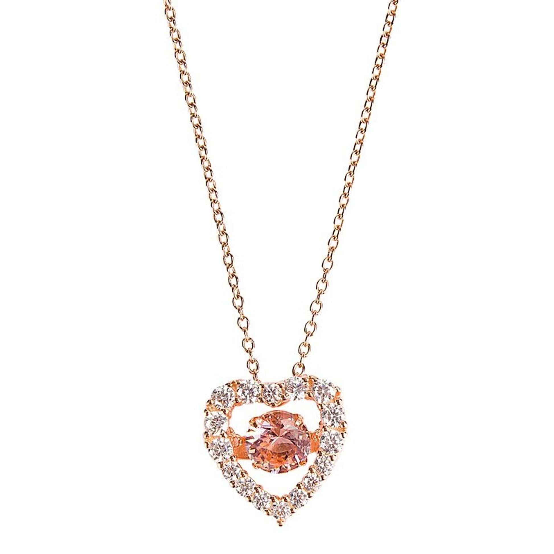 Kelly Herd Clear and Pink Heart Pendant