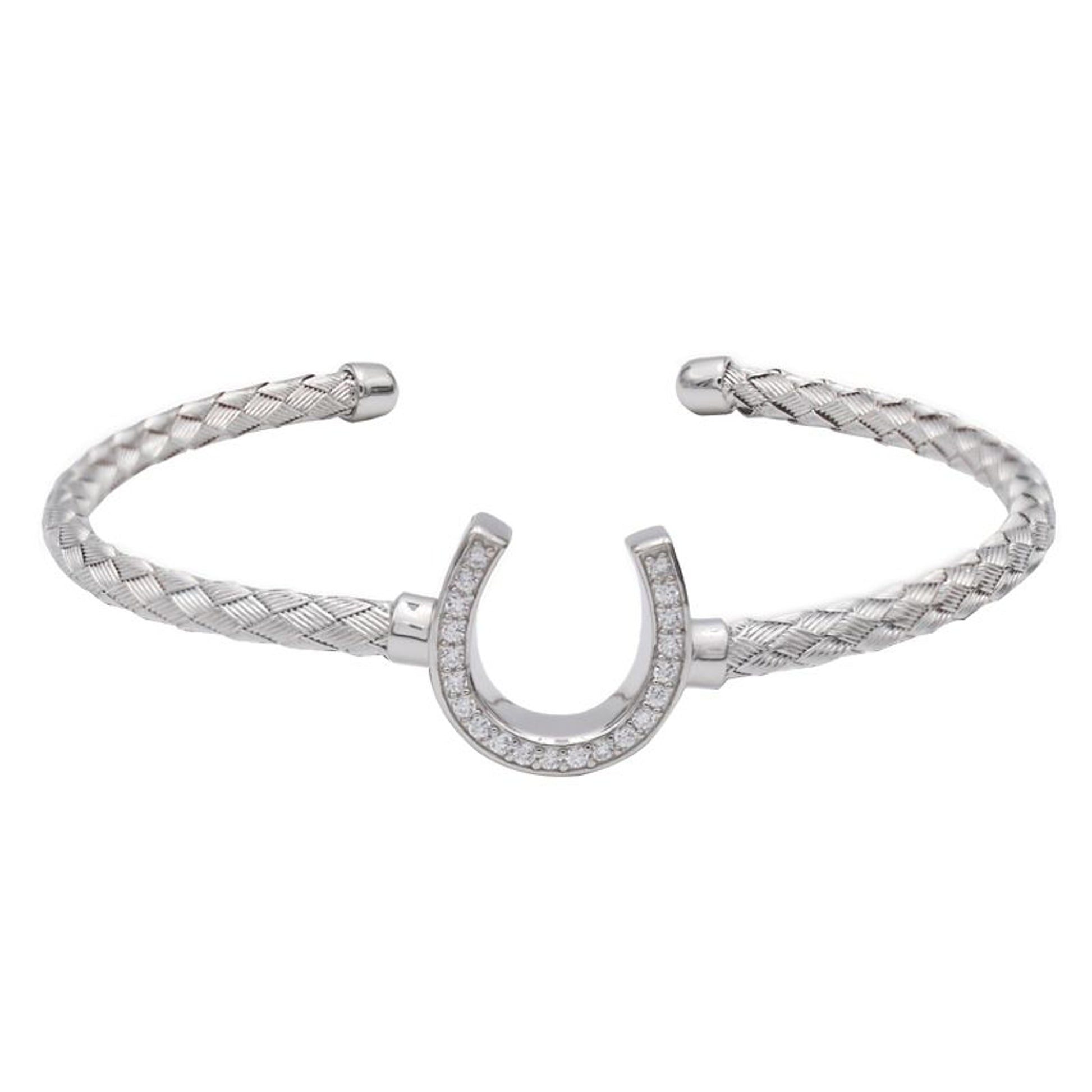 Kelly Herd Italian Weave Horseshoe Bracelet Large
