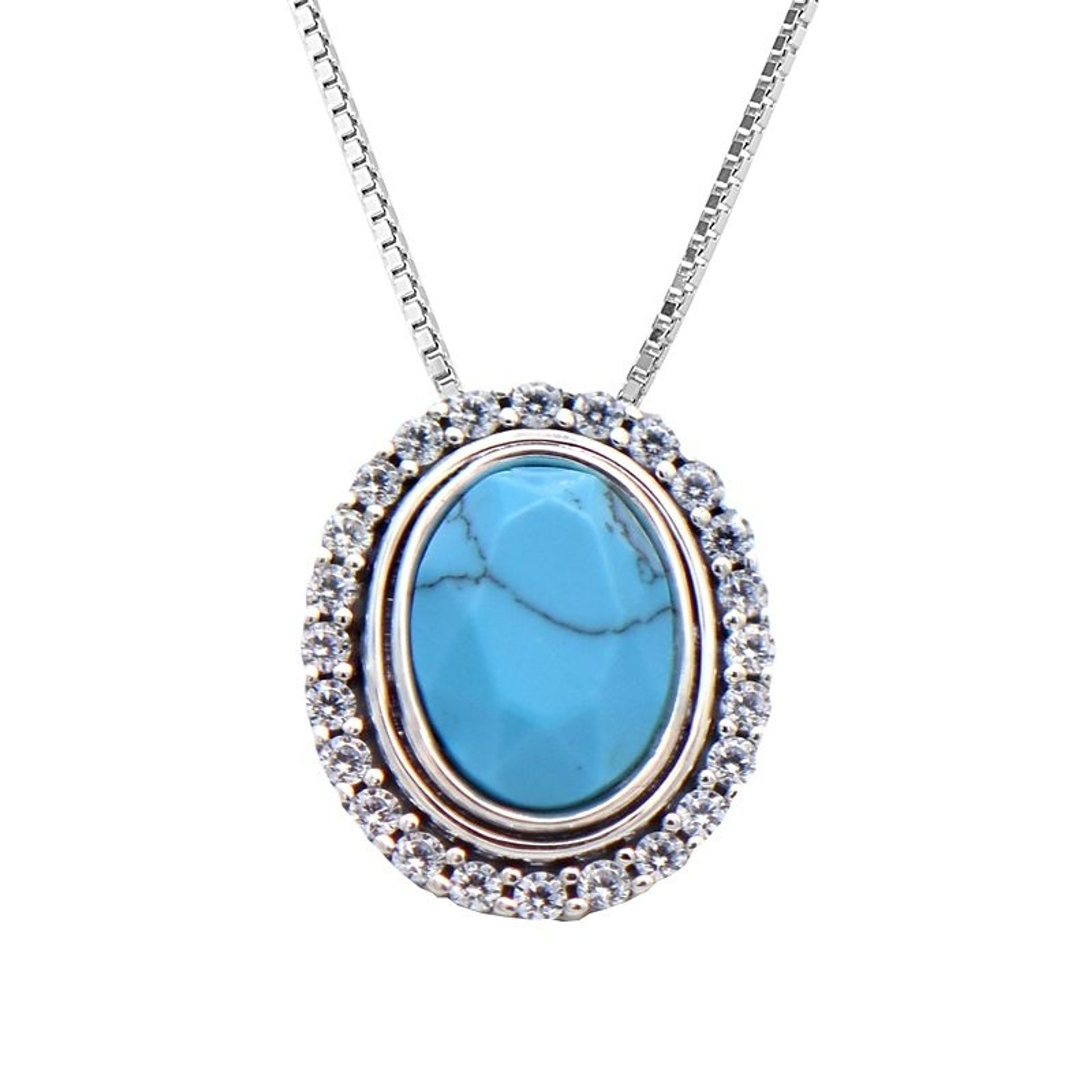 Kelly Herd Oval Turquoise Pendant Necklace