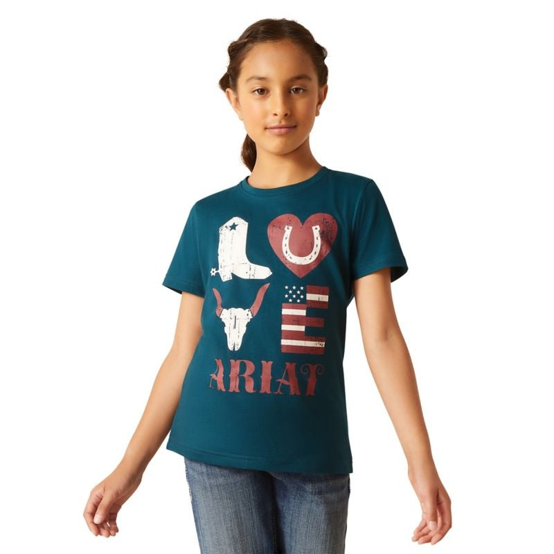 Ariat Girls Western Love Tee