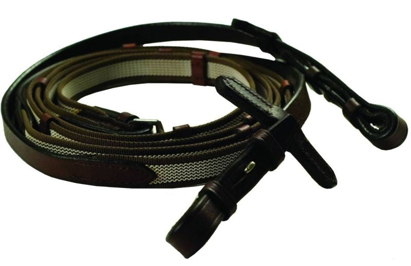 Gatsby Rubber Grip Cotton Web Reins with Stops