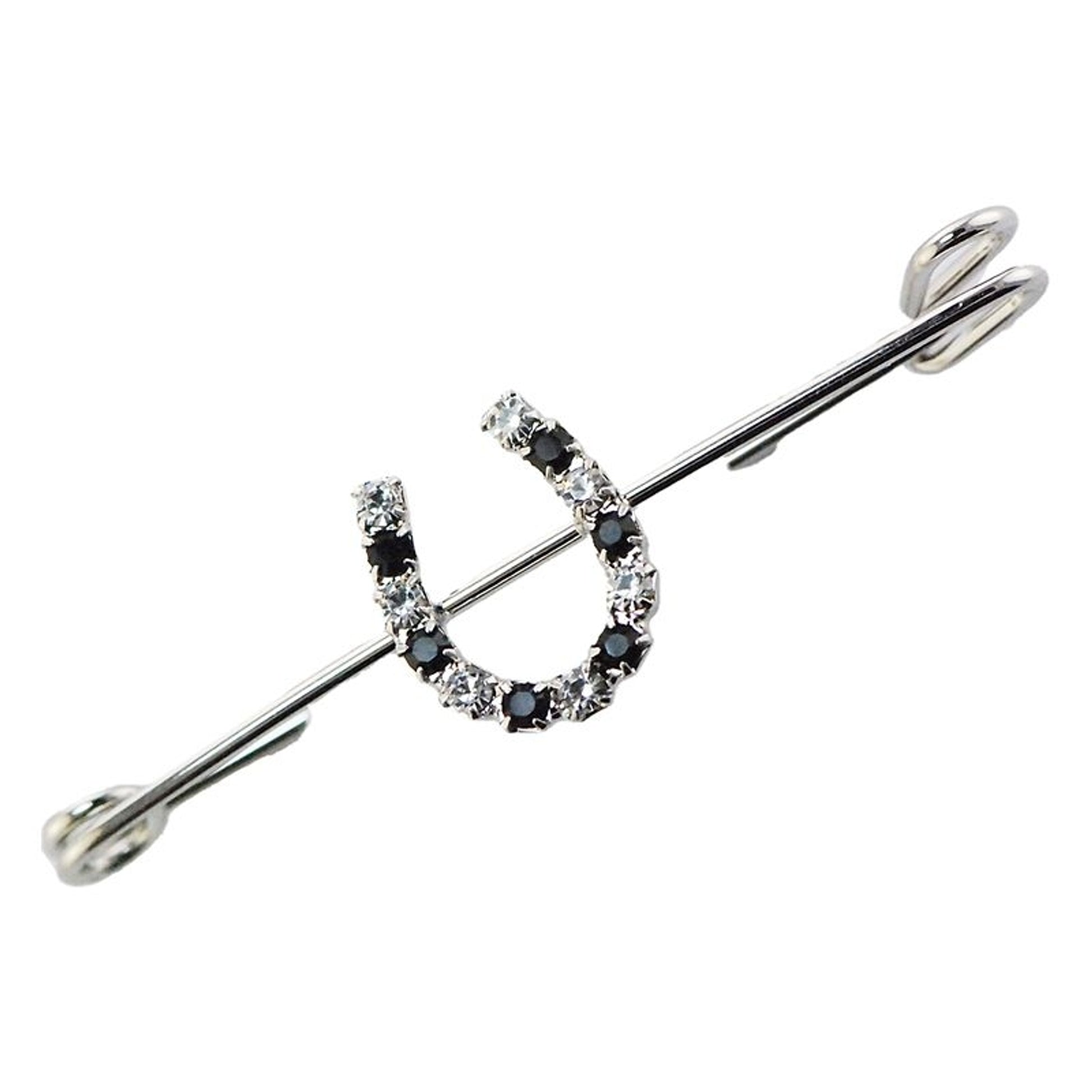 Finishing Touch Jet/Crystal Horseshoe Stock Pin
