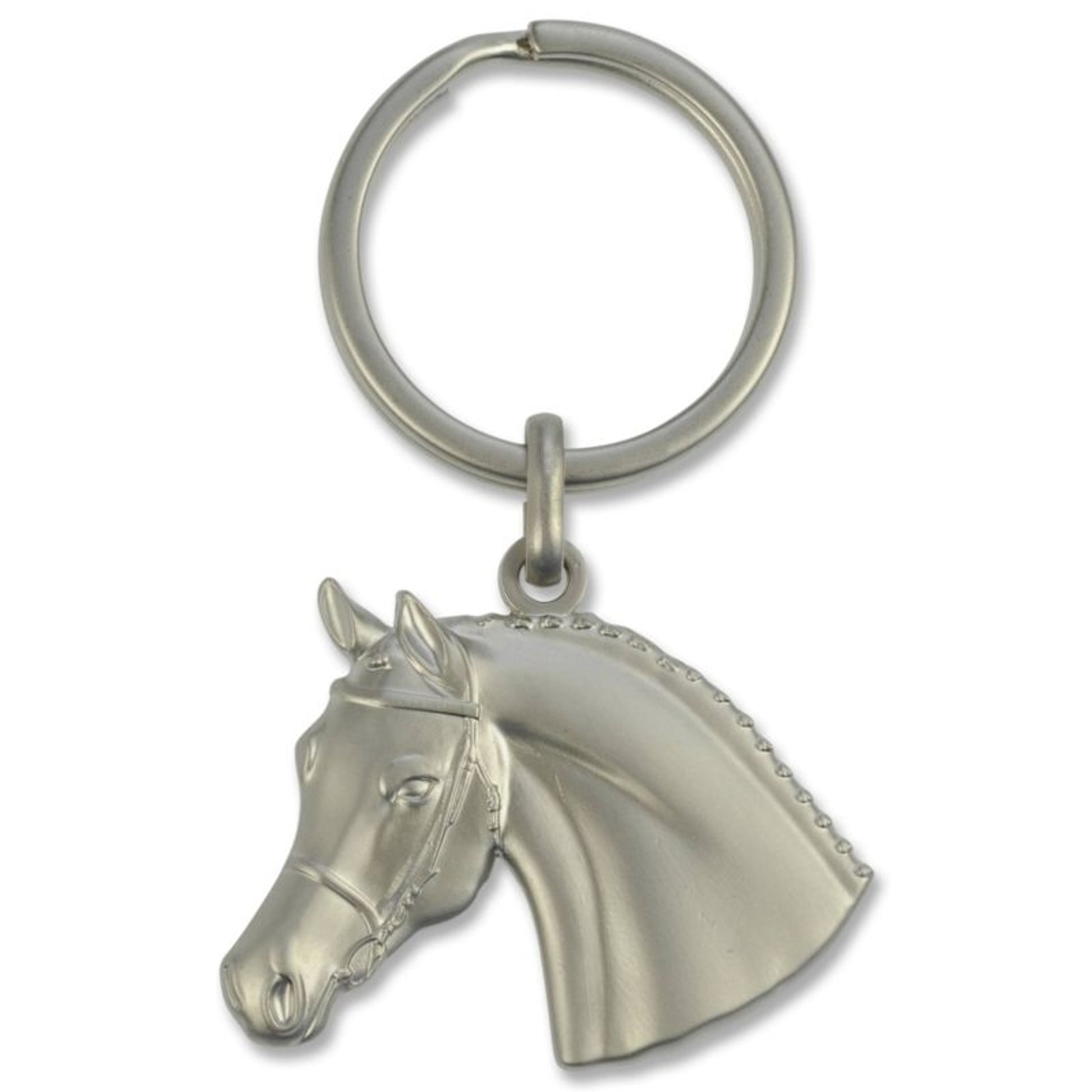 3D Horse Head W Bridle KeychainSilver
