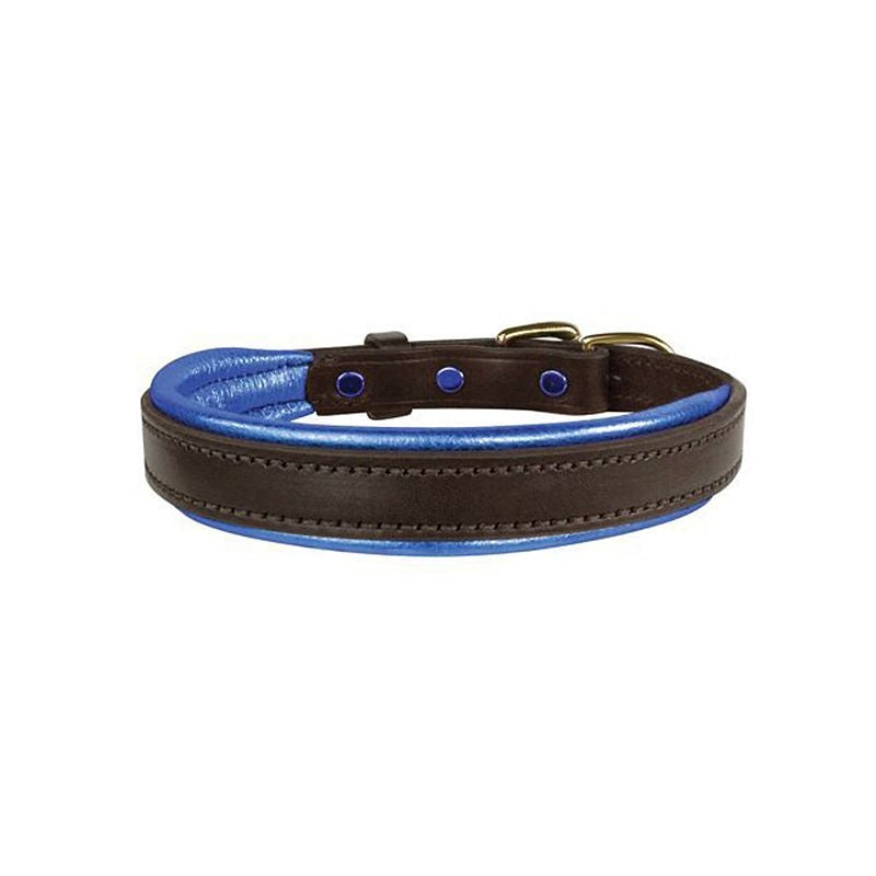 Perris Metallic Pad Leather Dog Collar LG HavPlat