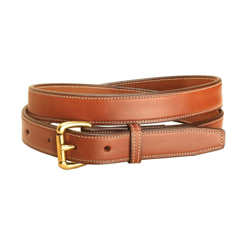 Tory 1In Stitched Belt With Brass Buckle 26 Brn/Nick
