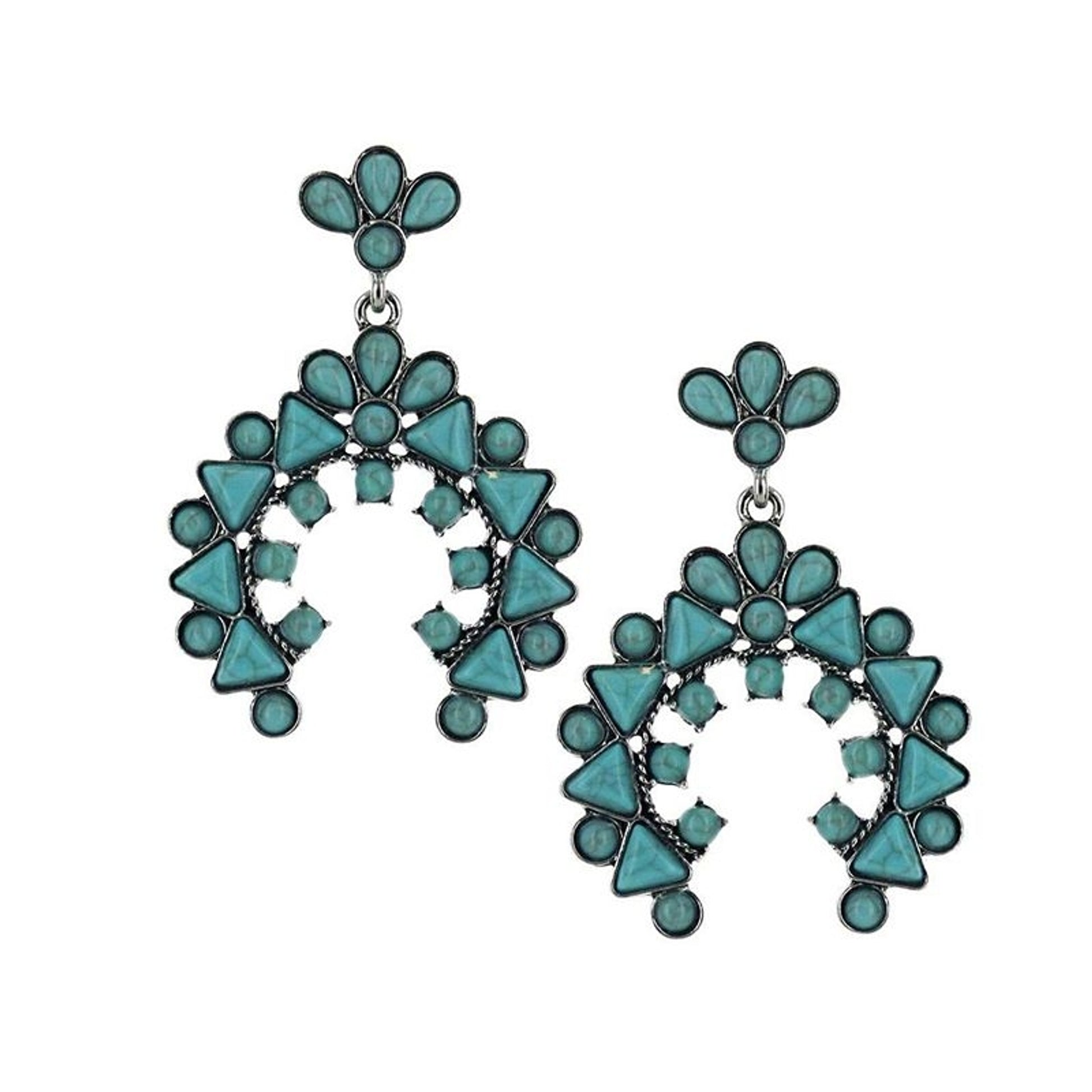 Montana Silversmiths Blue Squash Blossom Earrings