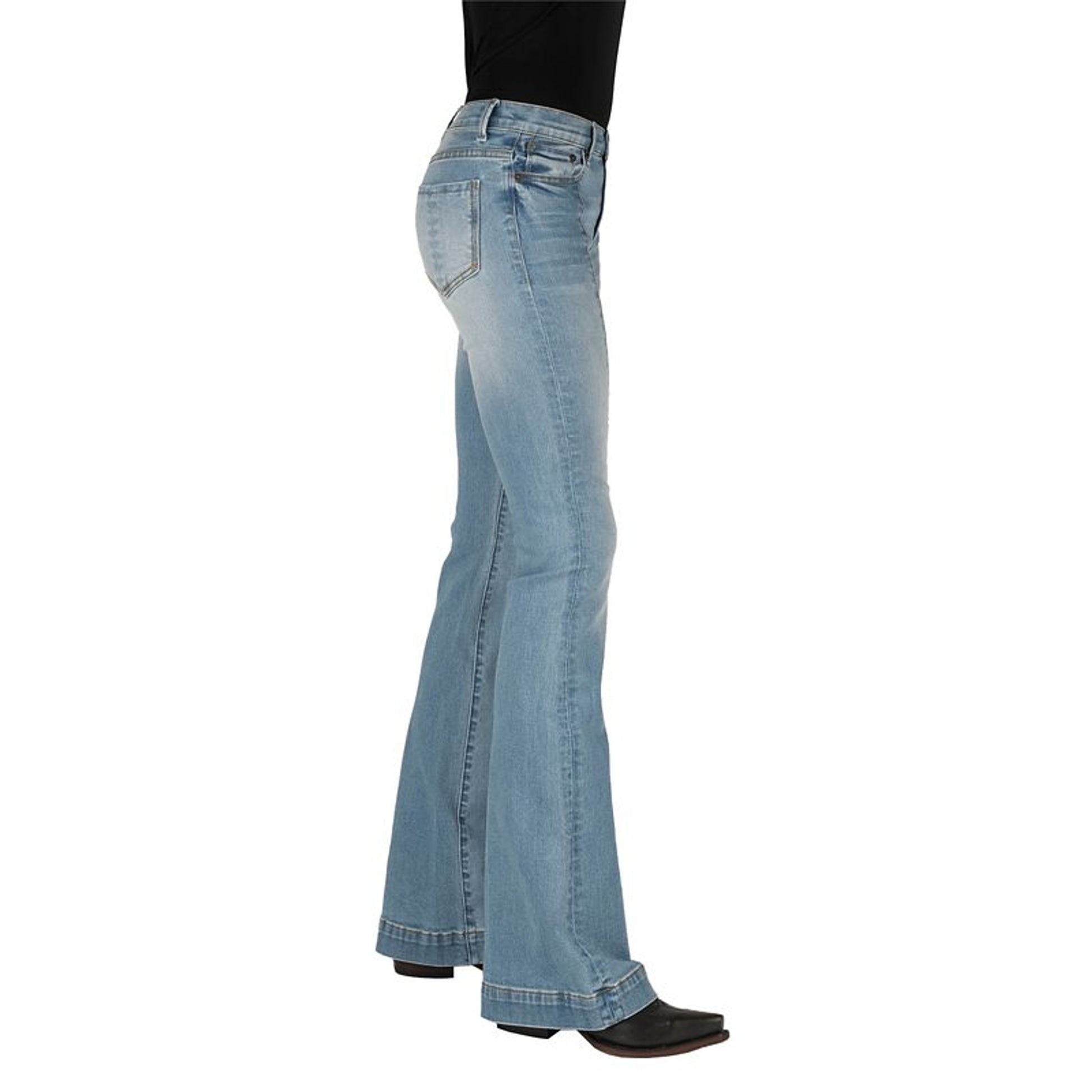 Stetson Ladies High Waist Seam Flare Jeans