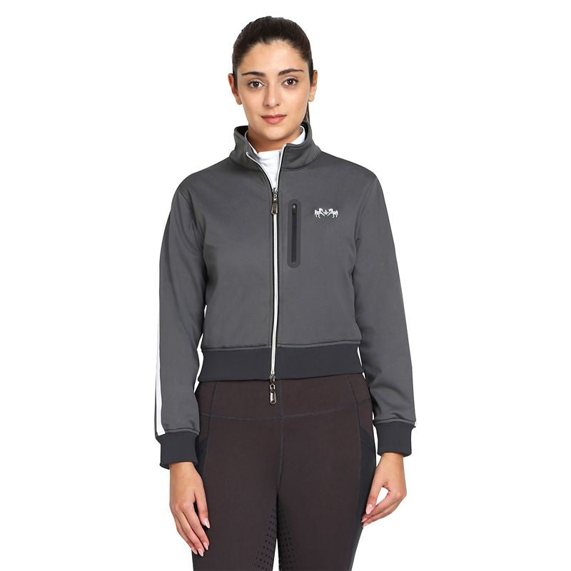 Equine Couture Ladies Cropped Jacket LG Charcoal