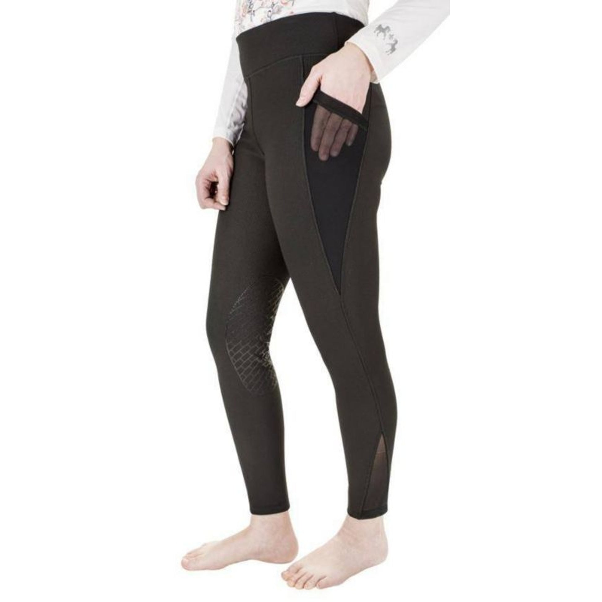 TuffRider Ribbed Tights 24 Black