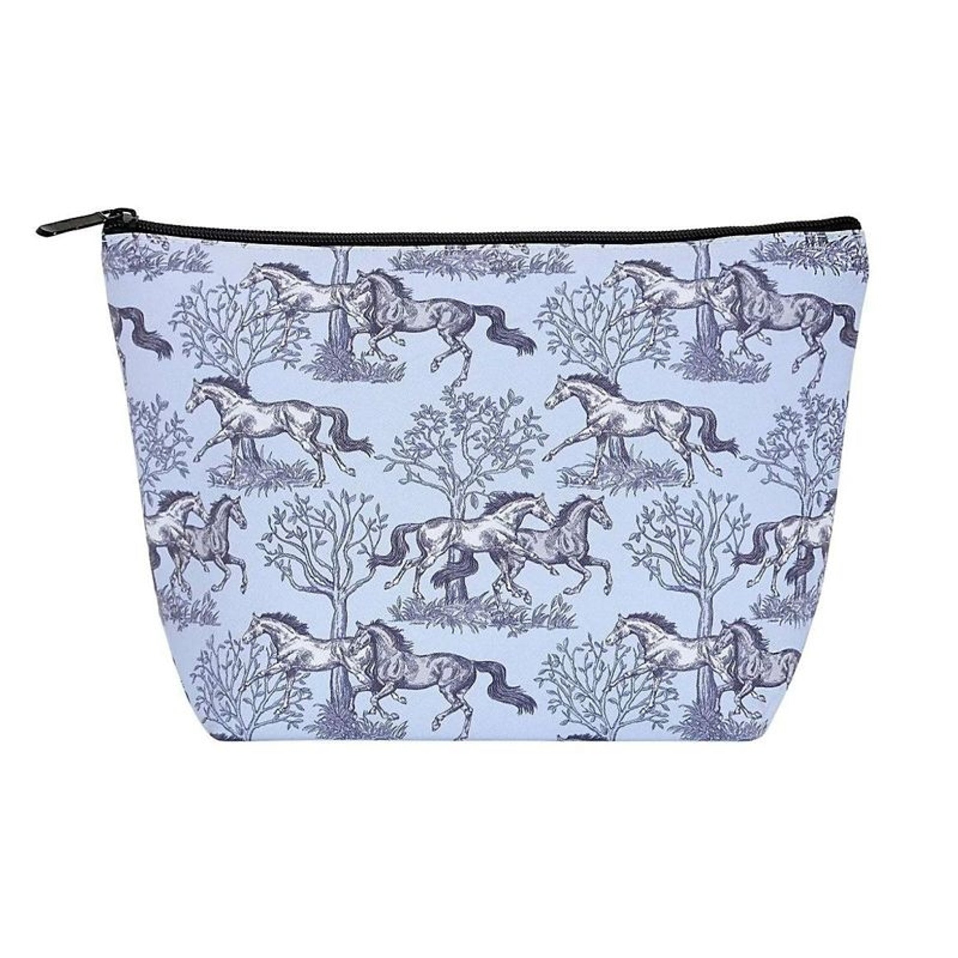 AWST Intl Lila Blue Toile Cosmetic Pouch