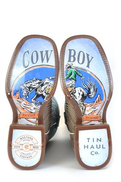 Tin Haul Mens Retro Rodeo Sole Boots