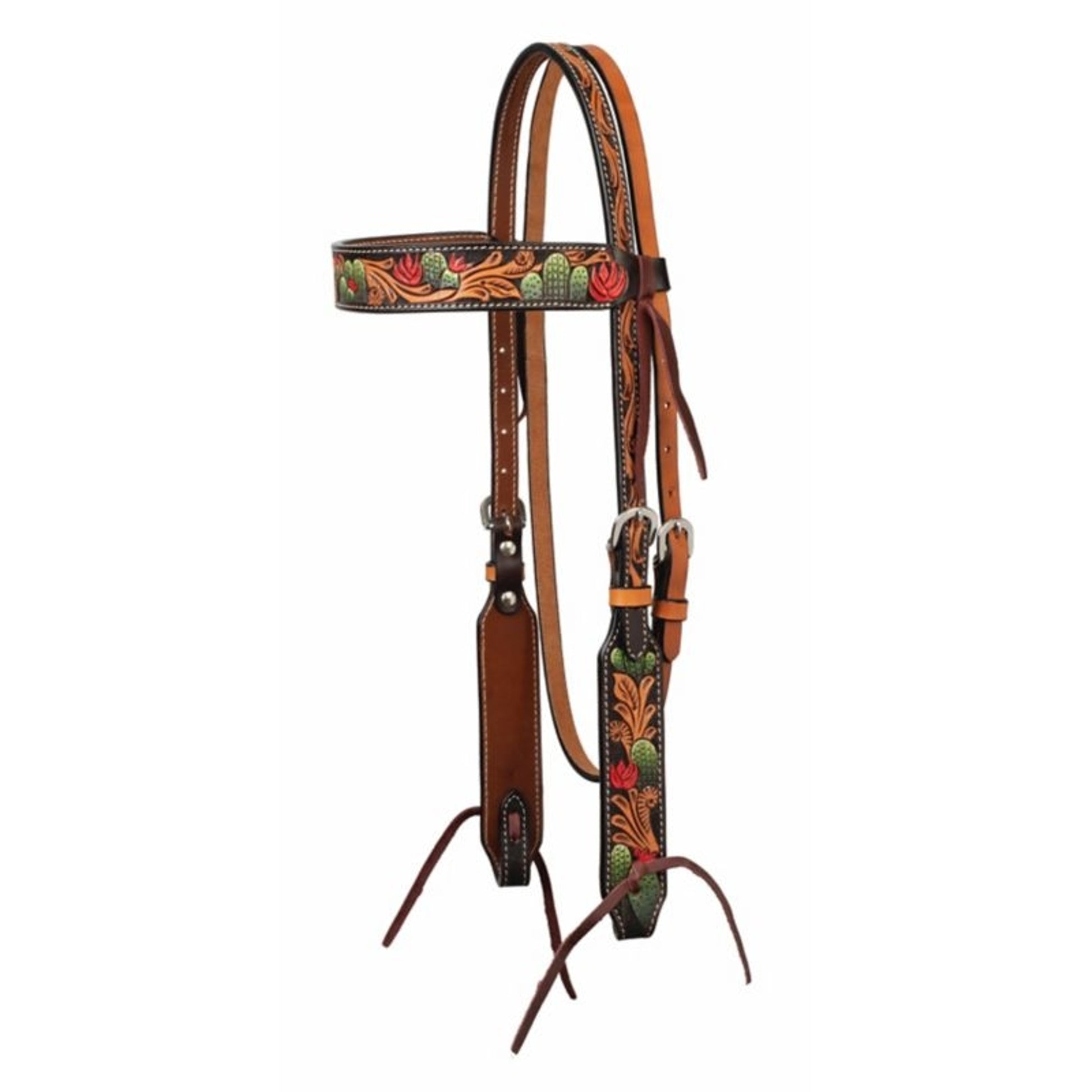 Weaver Cactus Tooled Brow Band