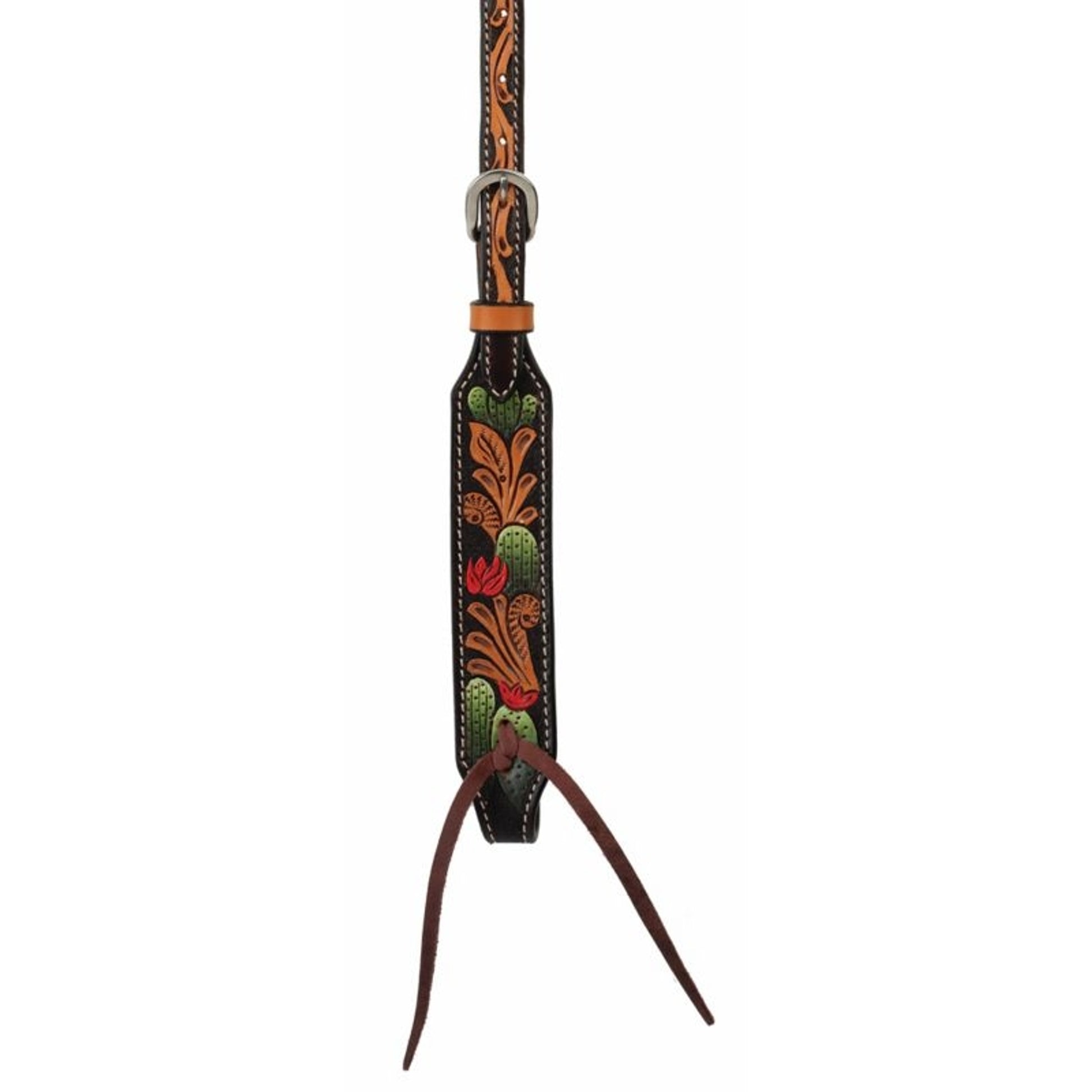 Weaver Cactus Tooled Sliding Ear Headstall