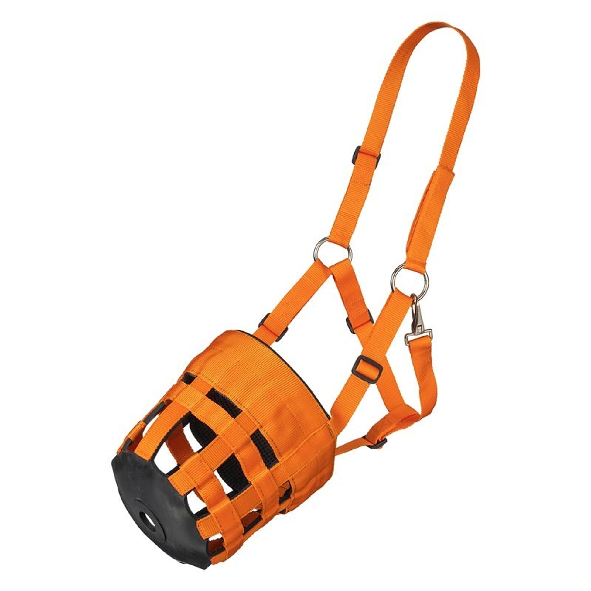 Tough 1 Nylon Grazing Muzzle Orange Horse