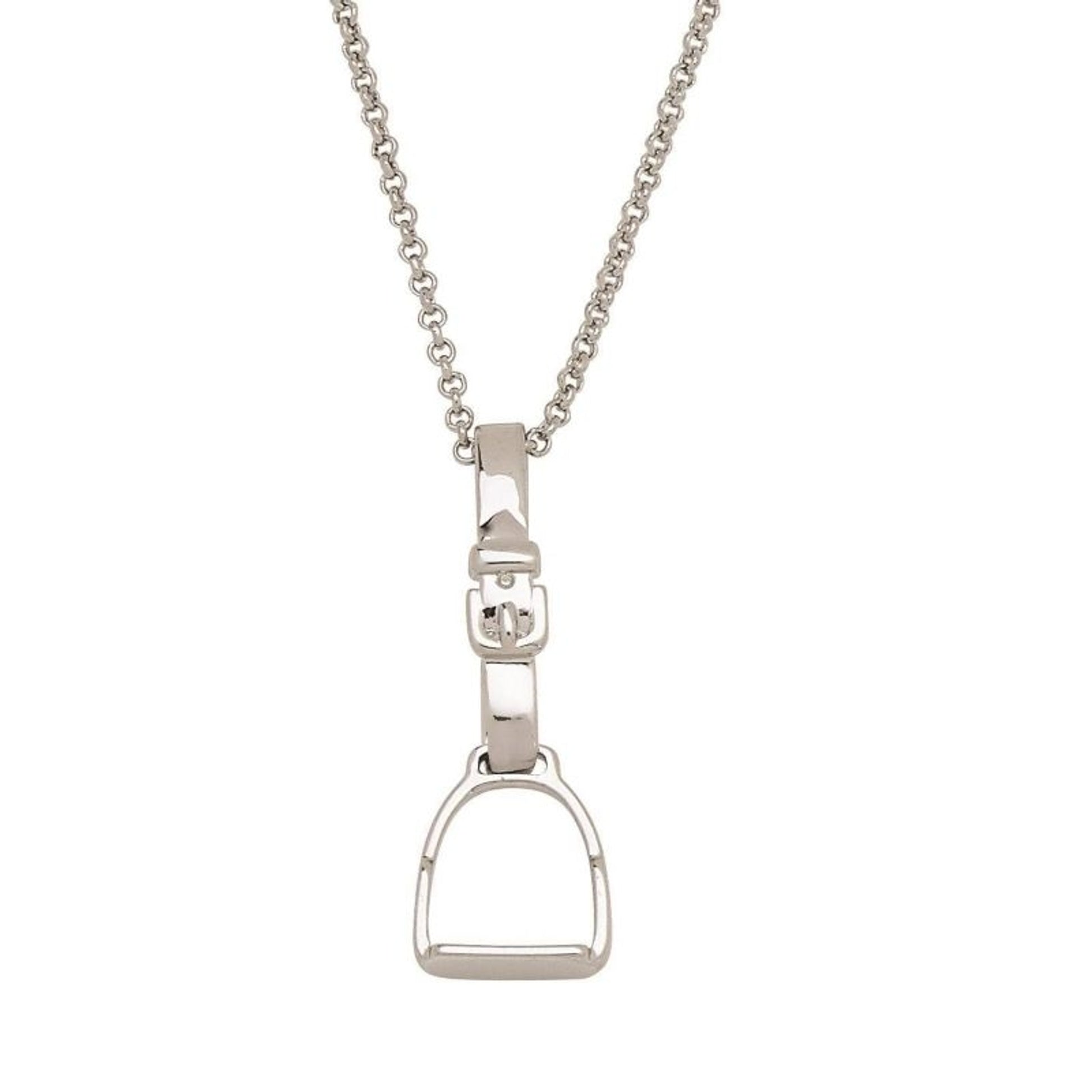 Awst Intftl Rhodium English Stirrup Necklace