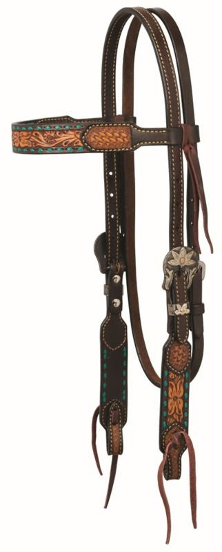 Floral Buckstitch B/Band Headstall