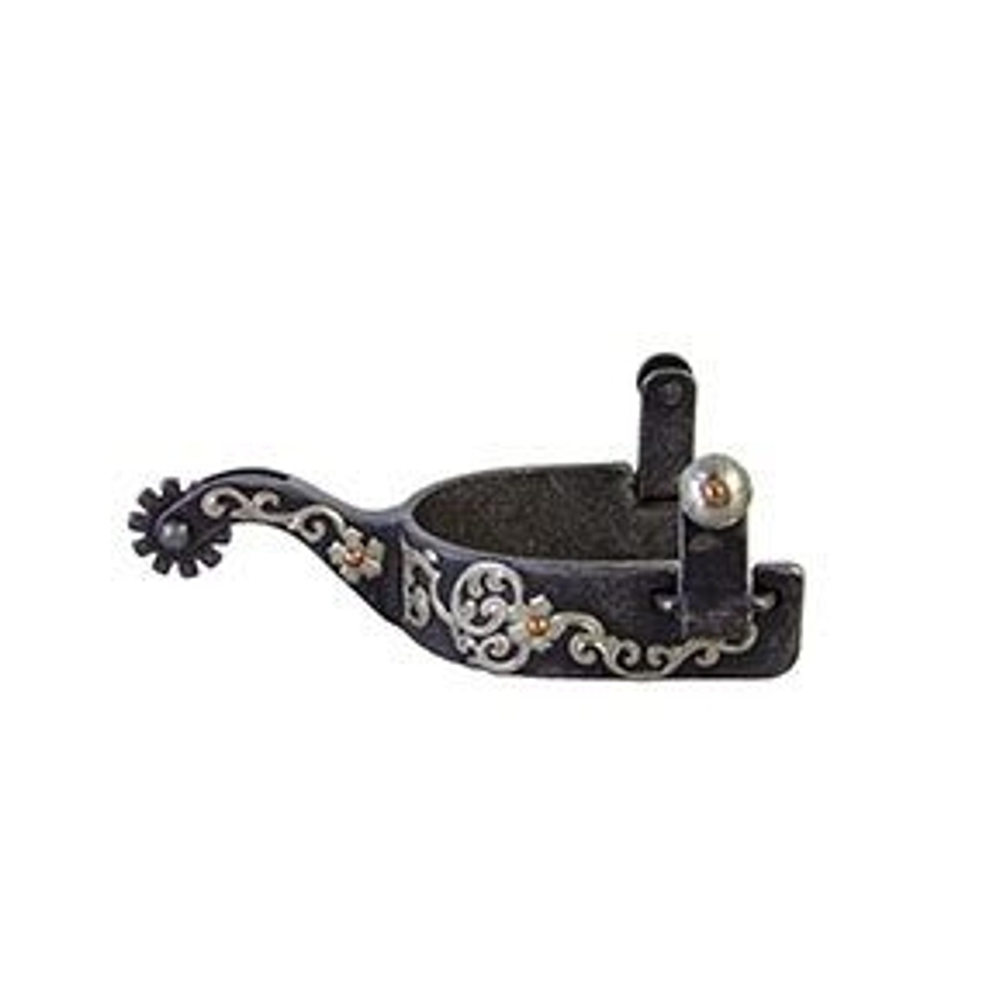 Steel Floral Vine Gold Silver Trim Spur Trim Spur