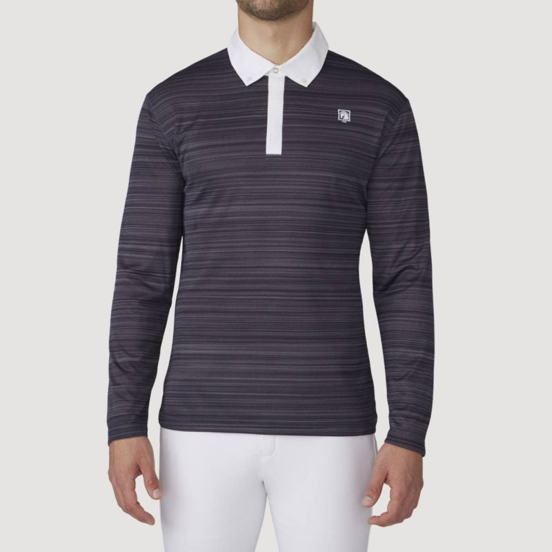 Romfh Mens Ombre LS Polo Shirt