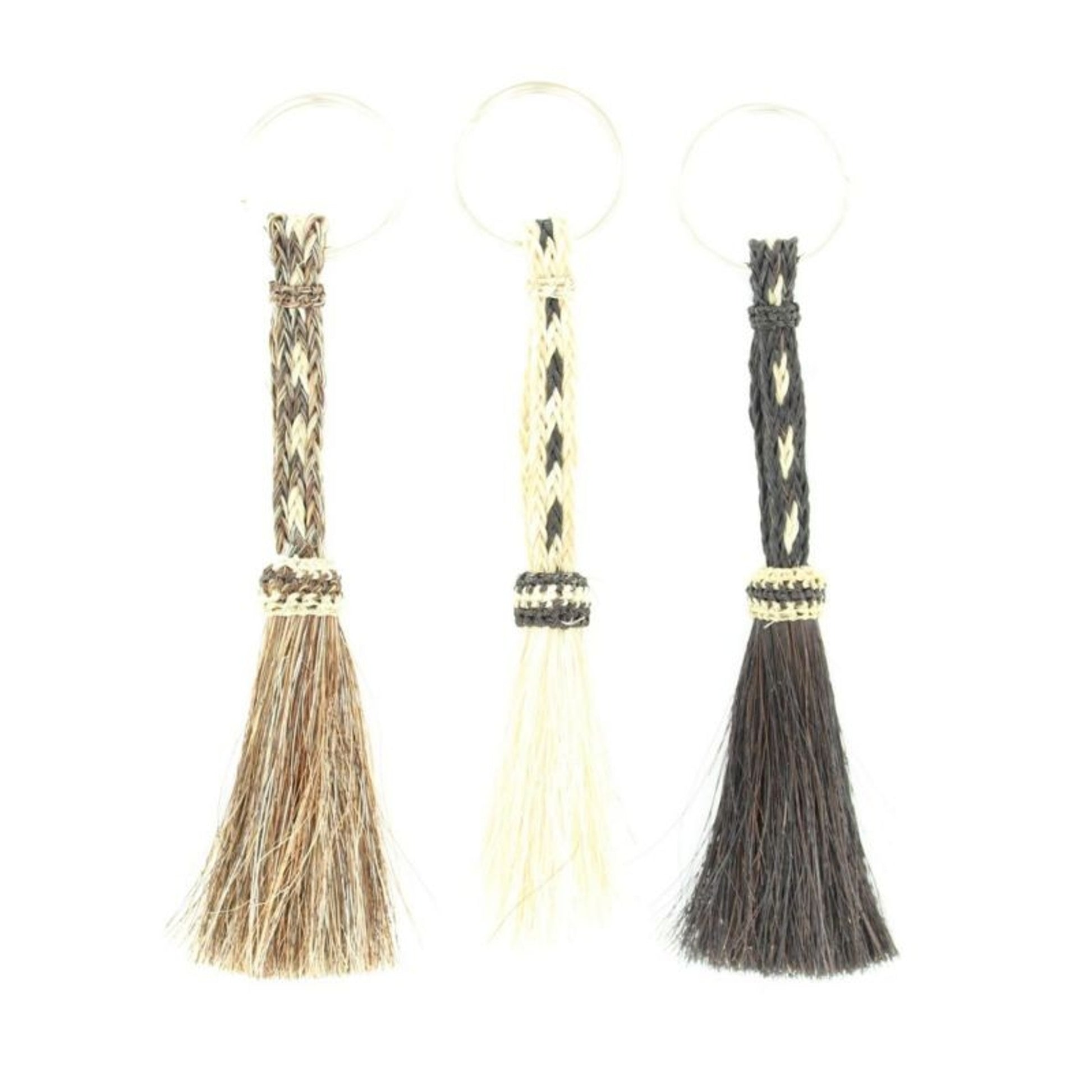 M And F Western Horsehair Key RingBk/Wh