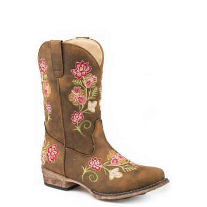 Roper Girls Vintage Cognac/Floral Embroidered West