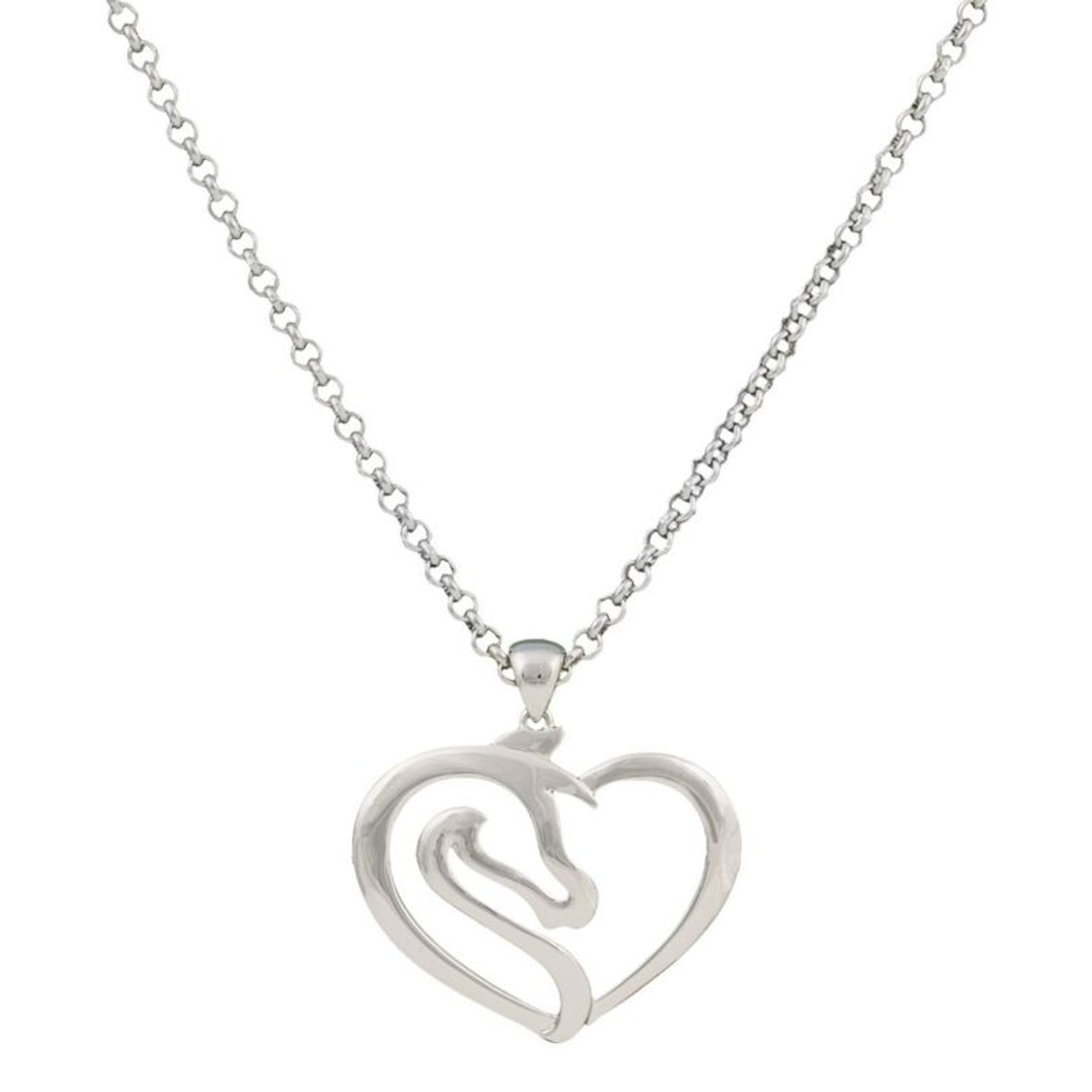Montana Equestrienne Heart Necklace 21 Slv Plated