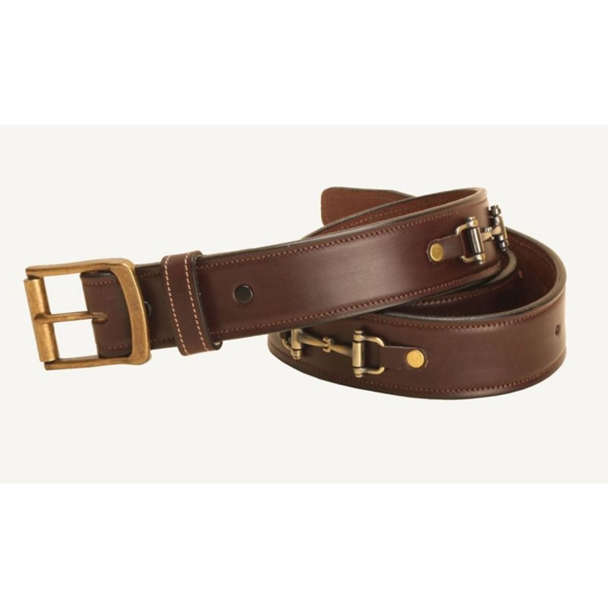 Tory Leather Snaffle Bit Leather Belt 24 Havana