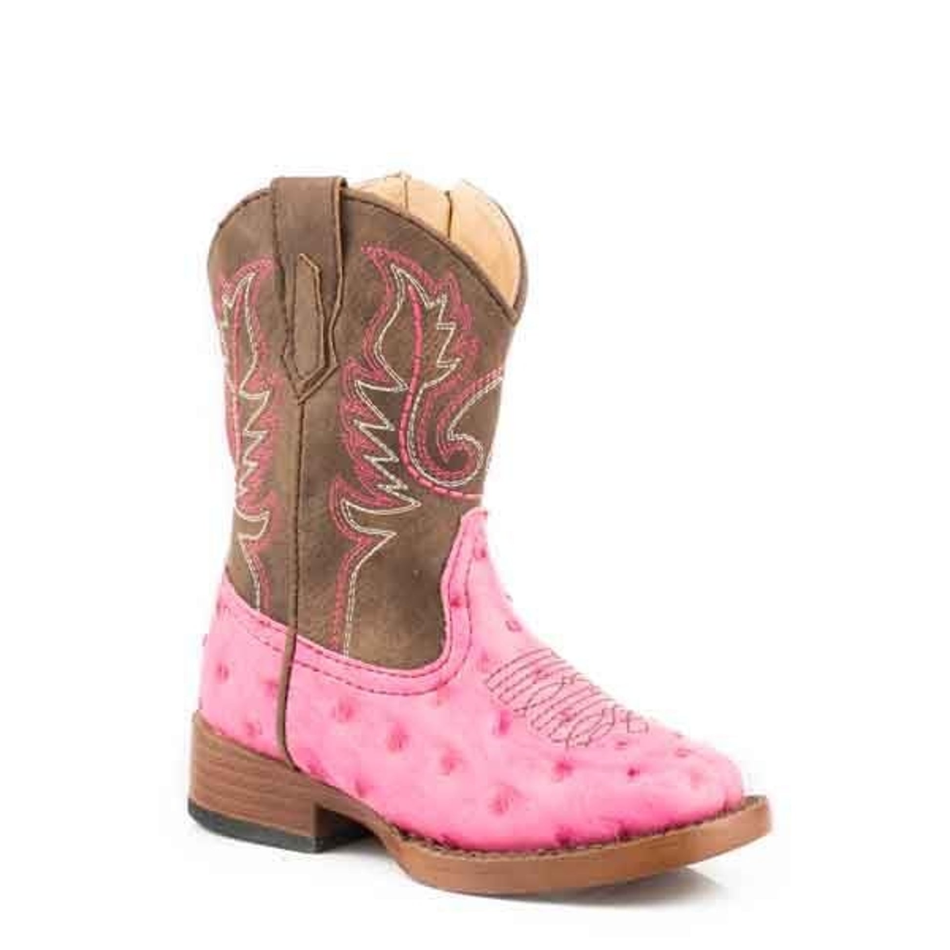 Roper Toddler Annabelle Ostrich Boots 5 Pnk/Brn
