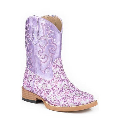 Roper Toddler Lavender Bling W Sq Toe Boots 5 Ppl