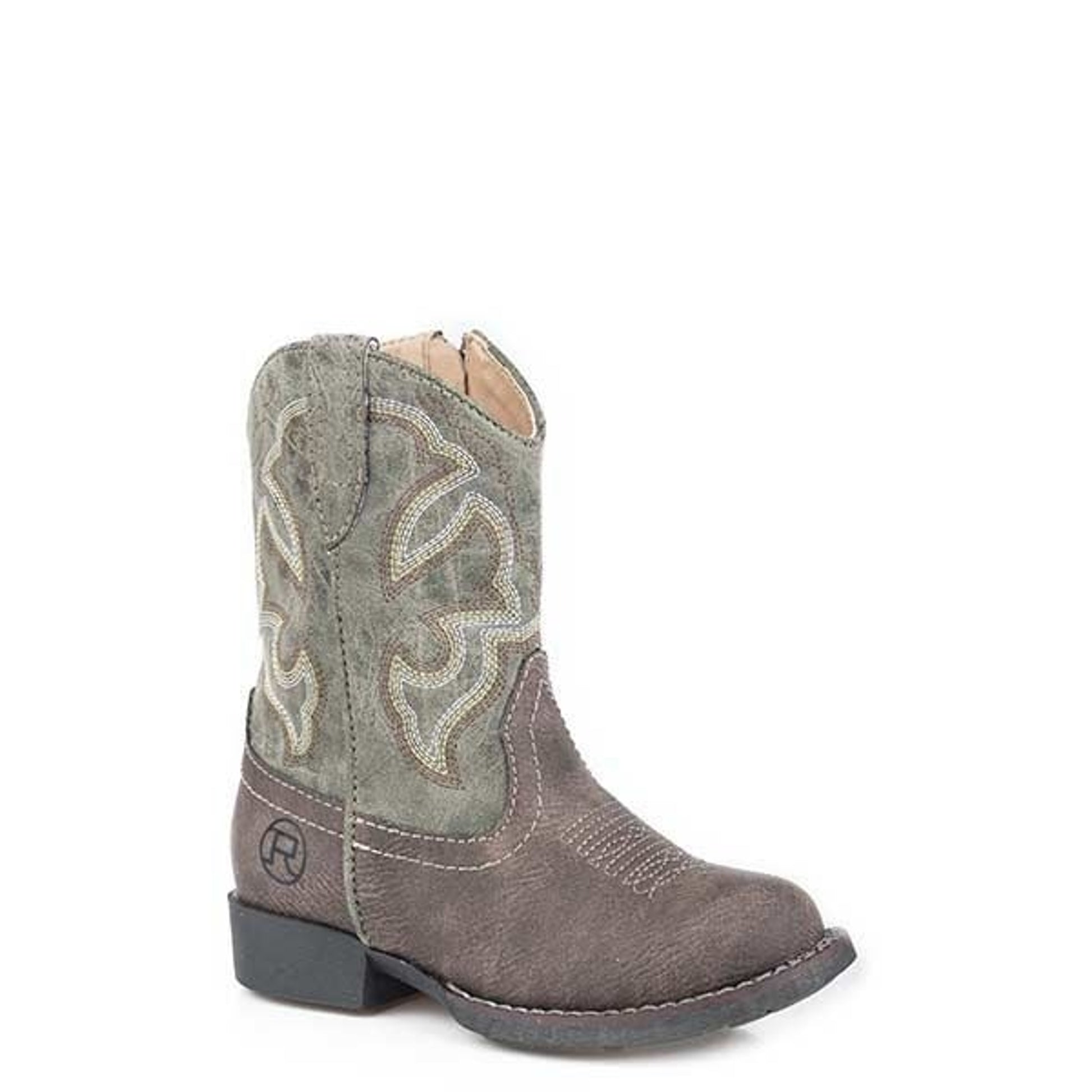Roper Toddler Round Toe Cowgirl Boot 5 Brown/Green