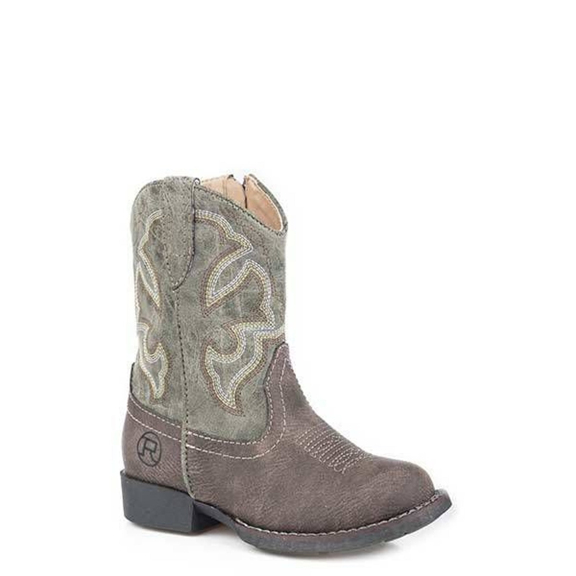 Roper Toddler Round Toe Cowgirl Boot 5 Brown/Green