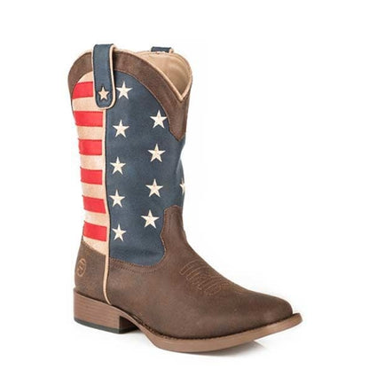 Roper Youth American Patriot SqToe Boots 4
