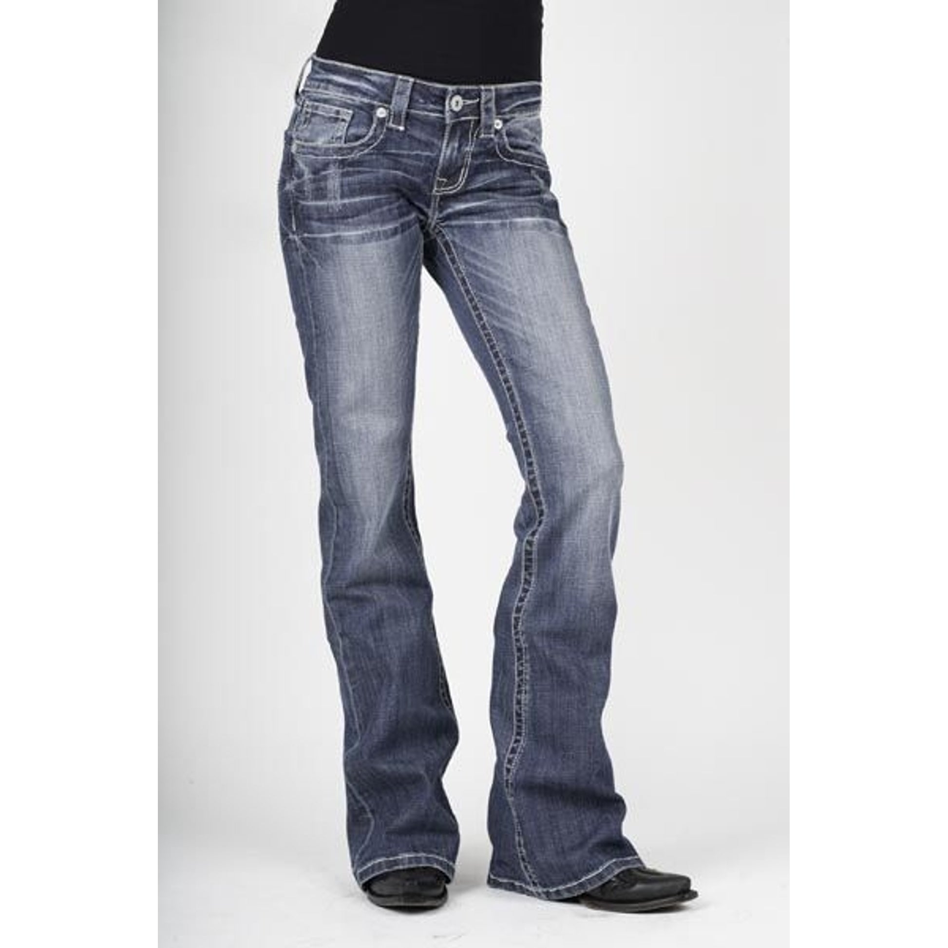 Stetson Ladies Heavy White S Pkt Jeans
