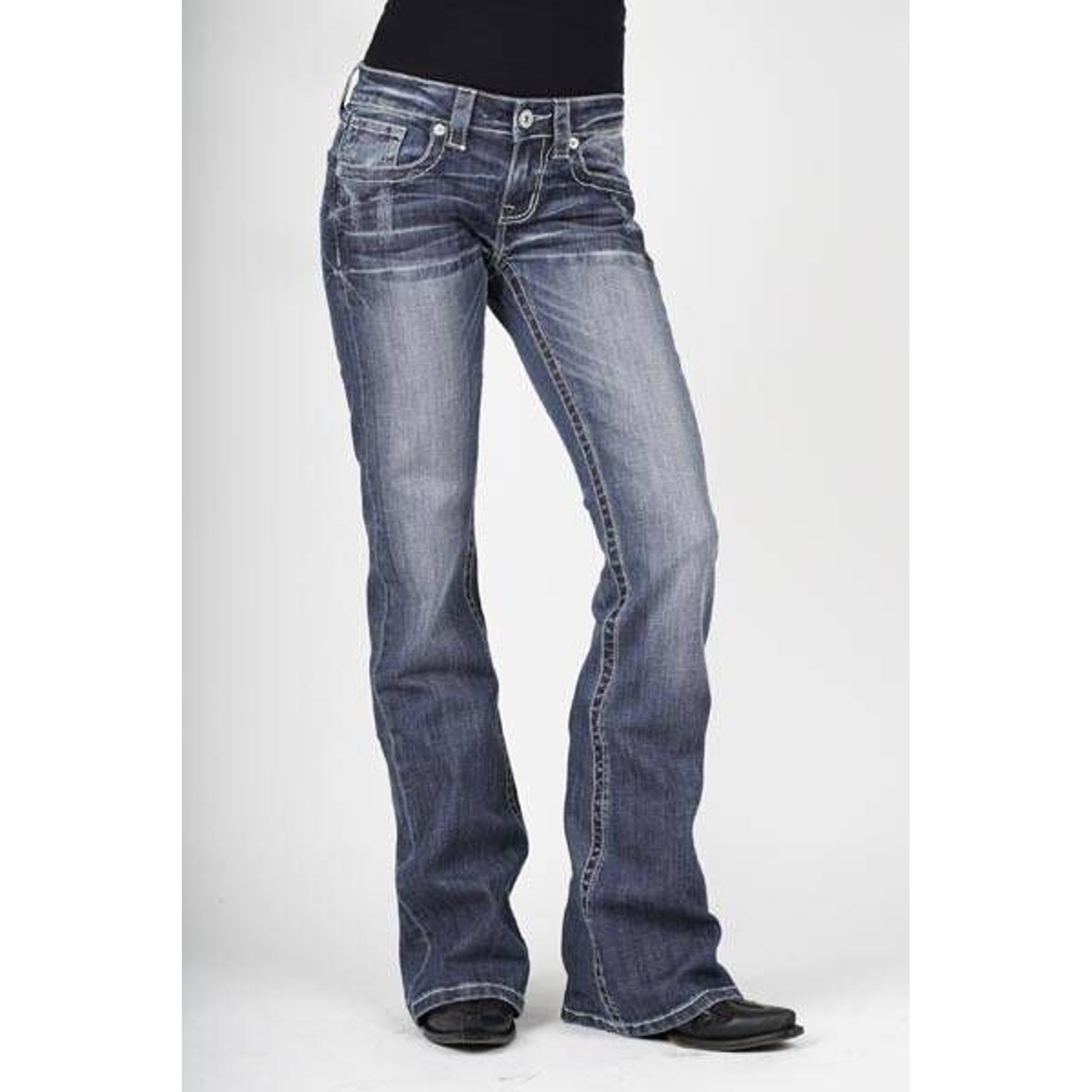 Stetson Ladies Heavy White S Pkt Jeans