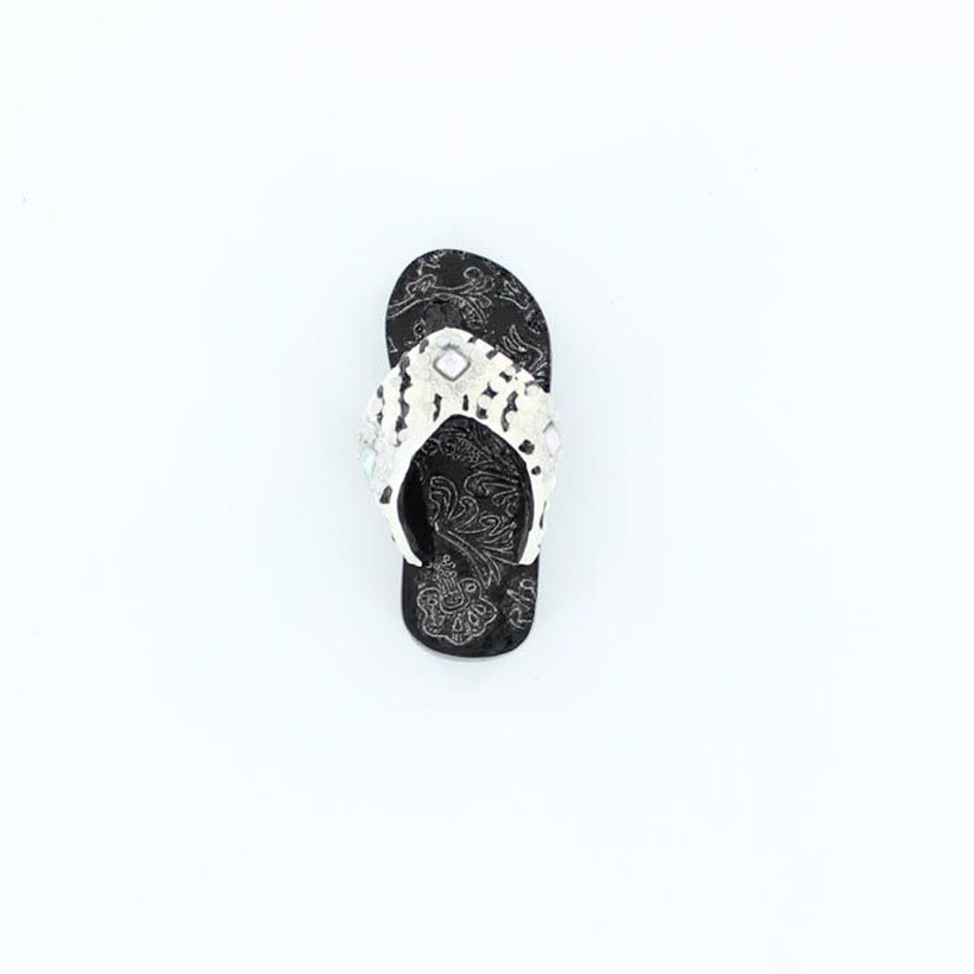 Diamond Concho Zebra Flip Flop Magnet Black