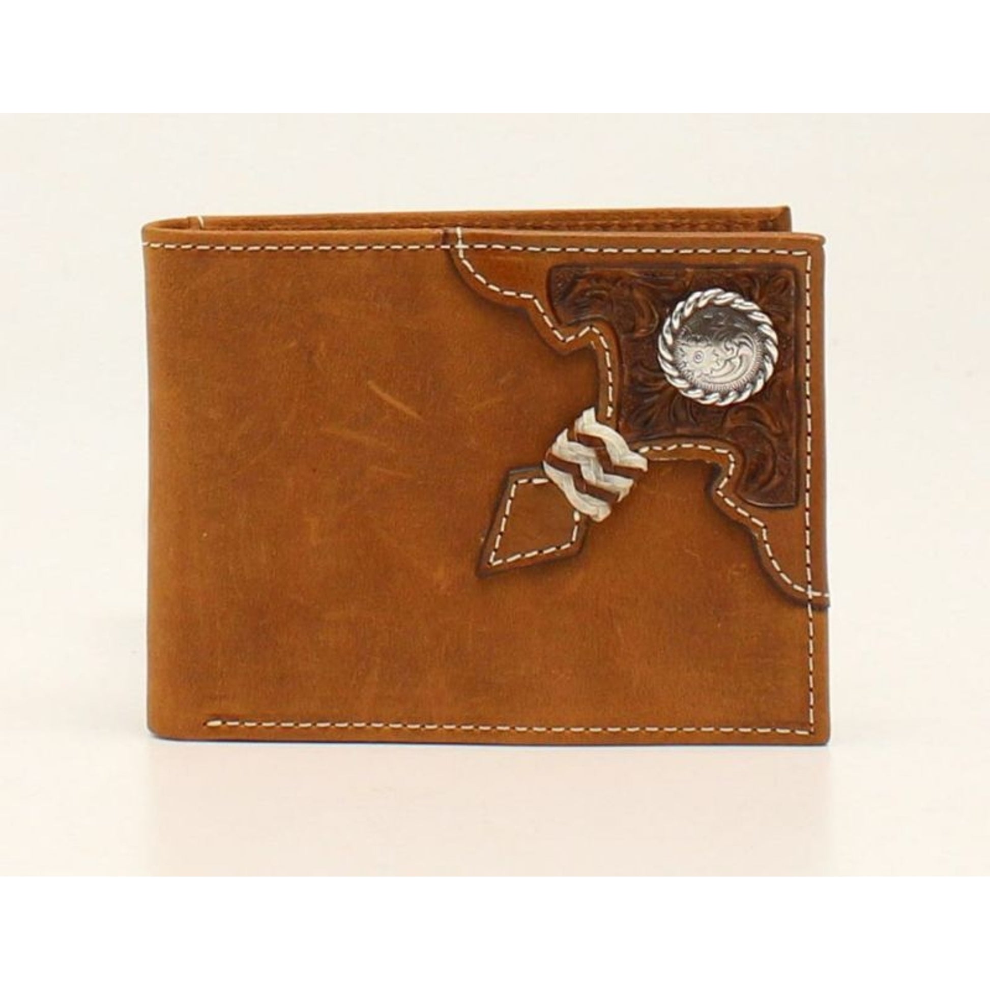 Bifold Embossed Rawhide Knot Concho Tab WalletBr