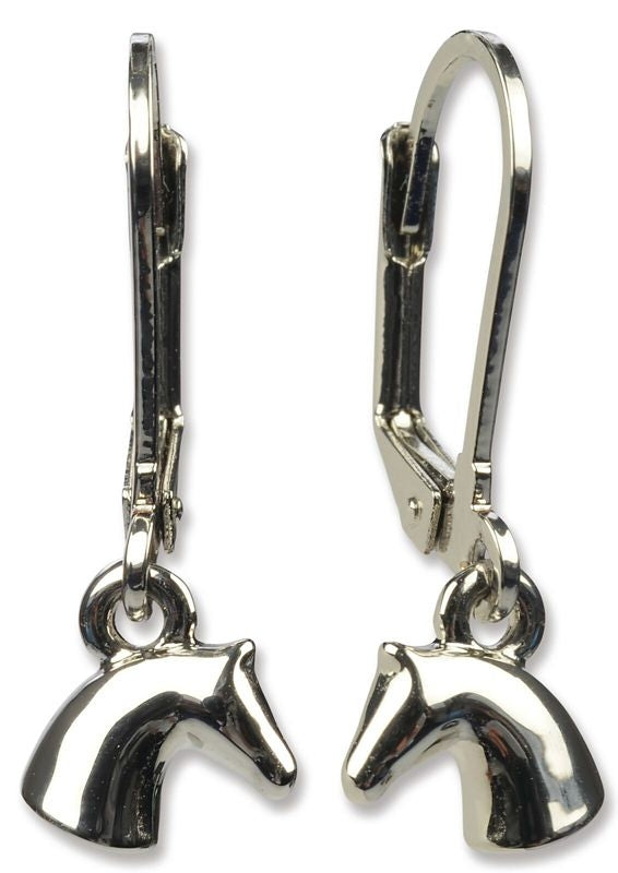 Kelley 3D HorseHead Earrings In Tin Gift BoxBk/Wh