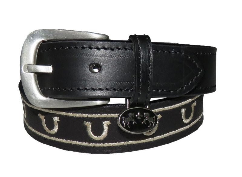 Equine Couture Kids Lee Leather Belt Lg Blk