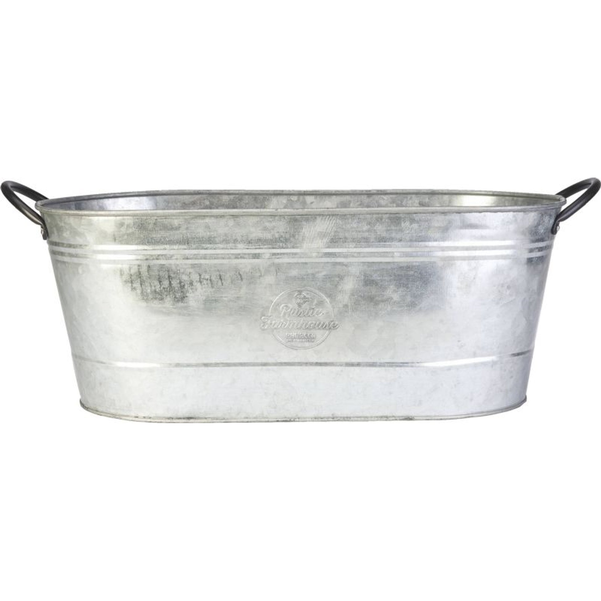 Oval Galvanized Washtub Planter 16in